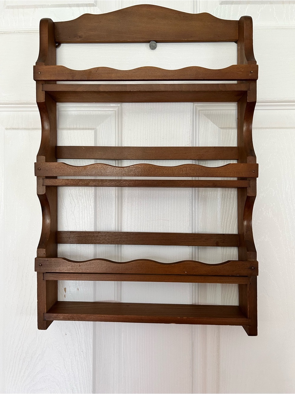 Vintage 1990s Wooden Spice Rack/Wall Shelf  in Brown - Classic Home Wall Dec